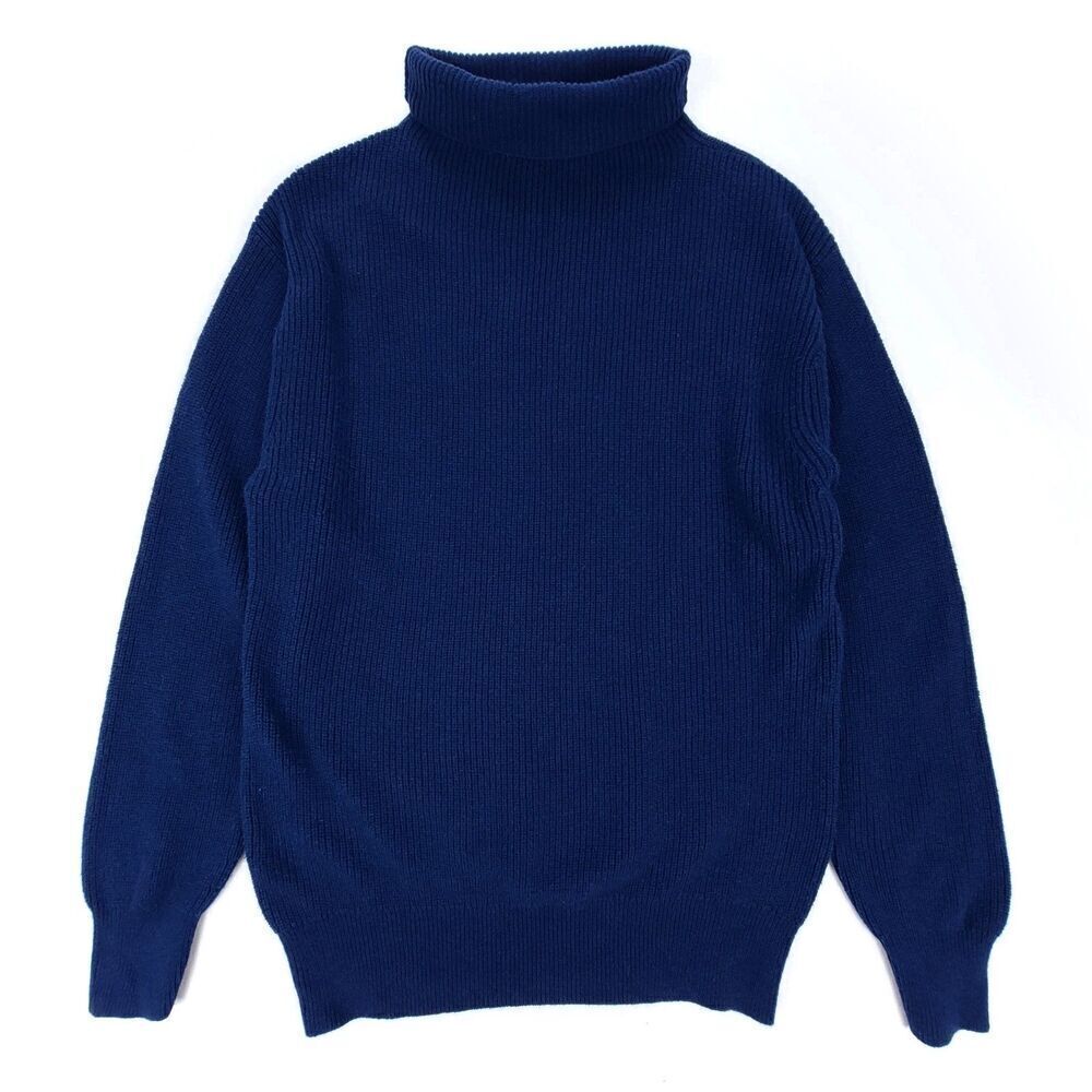 ARITZIA Wilfred Montpellier Turtleneck Merino Wool Ribbed Sweater Minimal Navy
